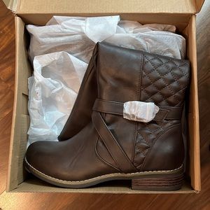 Dark brown knee high riding boots